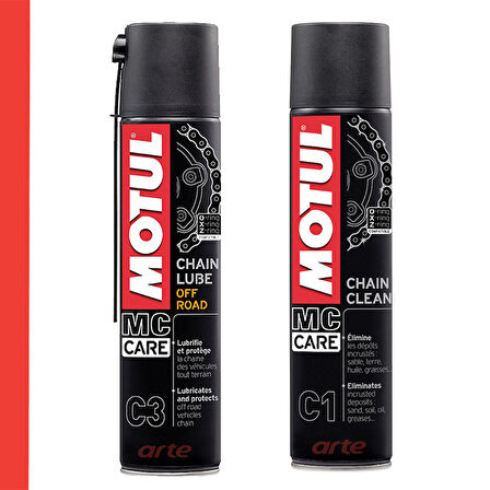 Motul C3 Off-Road Zincir Yağı  400 ml C1 Zincir Temizleme Spreyi
