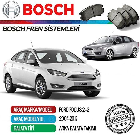 Ford Focus 2004 - 2017 Arka Fren Balata Takımı - Bosch