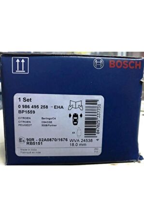 ( 0986495258 - Bp1559 ) Peugeot Partner Tepee Ön Fren Balatası