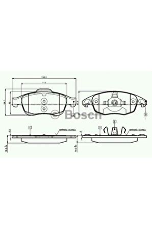 ( 0986495258 - Bp1559 ) Peugeot Partner Tepee Ön Fren Balatası