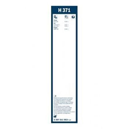 ARKA CAM SILECEK SUPURGESI PLASTIK 370mm NEMO FIORINO BIPPER 07- - BOSCH 3397011953