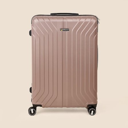 Hoffmanns Vertical Line Büyük Boy ABS Valiz - Platin - 76x52x30 cm
