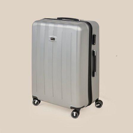 Hoffmanns Good Line Büyük Boy ABS Valiz - Gümüş - 76x52x30 cm
