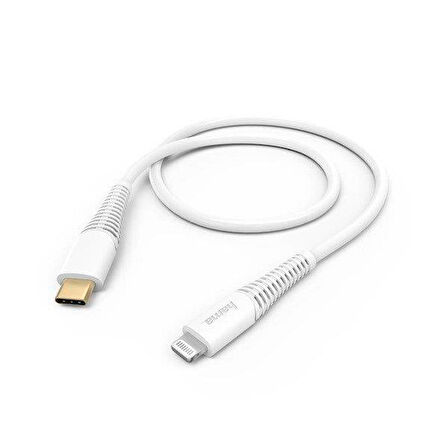 Hama USB-C - Lightning, Hızlı Şarj Kablosu,1.5m, Beyaz
