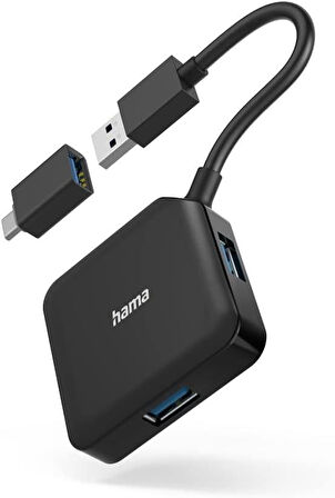 HAMA USB Hub, 4 Ports, USB 3.2, 5Gbit, USB-C Adaptör HM.200116


