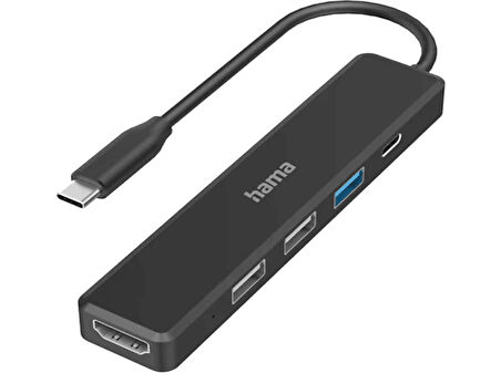 HAMA HM.200117 5 Ports 3 x USB-A USB-C HDMI USB-C Hub Siyah