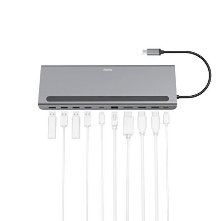 Hama USB-C Hub, Stand, 10 port 4xUSB-A,2xUSB-C,HDMI,LAN
