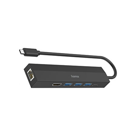 HAMA USB-C-Hub, 6 Ports, 3x USB-A, USB-C, HDMI™, LAN / Ethernet