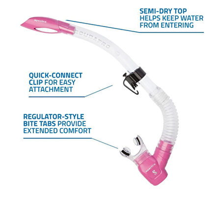 Scubapro Spectra Şnorkel Şeffaf/Pembe