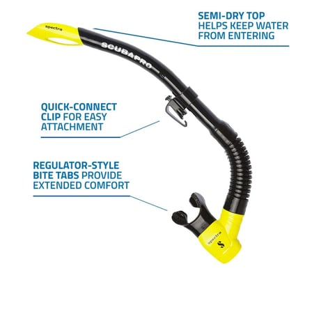 Scubapro Spectra Şnorkel Siyah/Sarı