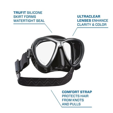 Scubapro Synergy Twin Dalış Maskesi Siyah/Gri