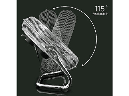 KOENIC  KFF 45322 M Yer Tipi Vantilatör Krom