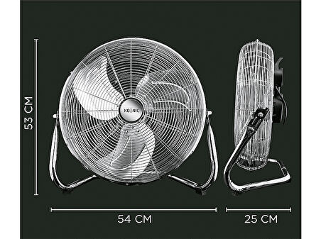 KOENIC  KFF 45322 M Yer Tipi Vantilatör Krom