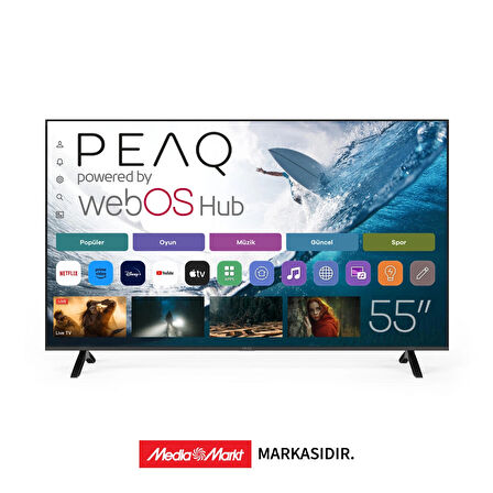 PEAQ PQ55FMN25 55 inç 139 Ekran Dahili Uydu Alıcılı Smart WebOS 4K UHD LED TV
