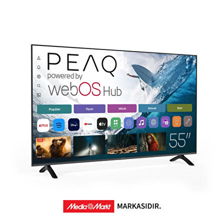 PEAQ PQ55FMN25 55 inç 139 Ekran Dahili Uydu Alıcılı Smart WebOS 4K UHD LED TV