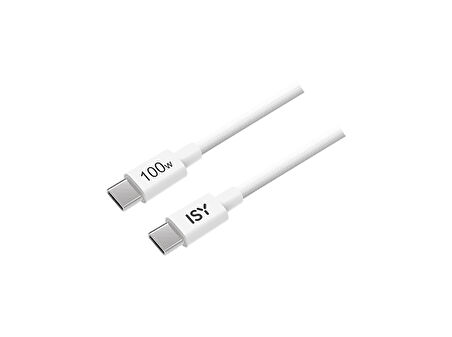 ISY IUC-0028 100W braided E-Mark çipli USB-C 1m Şarj Kablosu