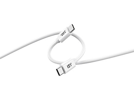 ISY IUC-0028 100W braided E-Mark çipli USB-C 1m Şarj Kablosu