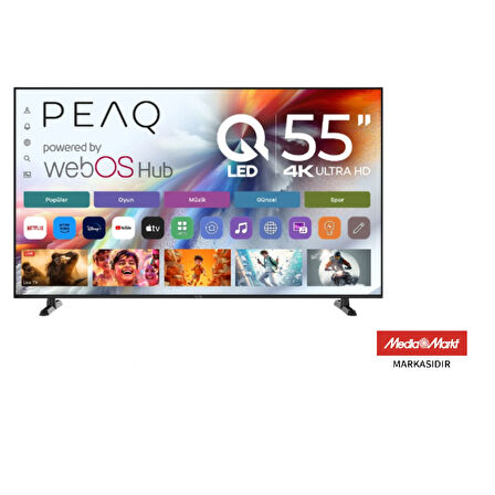 PEAQ 55Q90 PTV55WQU-3025A 55 inç 139 Ekran Dahili Uydu Alıcılı WebOS 4K UHD QLED TV