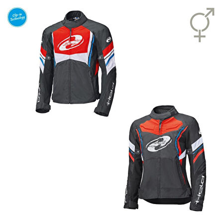 Held Baxley Kadın Korumalı Motosiklet Montu Siyah  Kırmızı  Mavi