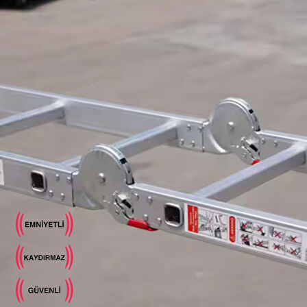 4,56 Metre - 16  Basamaklı Katlanır Akrobat Merdiven