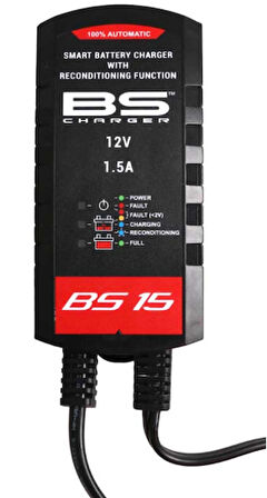 BS15 - AKILLI OTOMATİK AKÜ ŞARJ CİHAZI 12V 1.5A