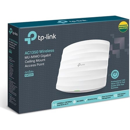 Tp-Link Omada EAP225 1 Port AC1350 5GHZ 3x5dBI Tavan Tipi Access Point