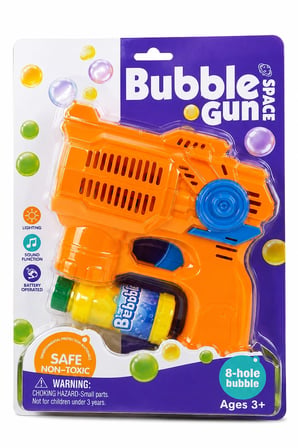 Oyuncak Işıklı ve Sesli Köpük Tabancası – Bubble Gun | Köpük Solüsyonlu turuncu