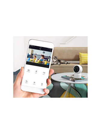 360 Derece Dönebilen Full HD - 1080P Wi - Fi Akıllı IP Kamera Bebek Odası, Salon, Güvenlik  Kamerası
