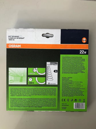 OSRAM  22W/827   SARI 1800 LÜMEN  T5 SİMİT FLORESAN DIŞ ÇAP:22CM