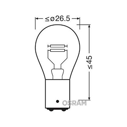 Osram Ampul 12V 1016 Stop 21/4W Yakın Tırnak Çift Duy 10 ADET