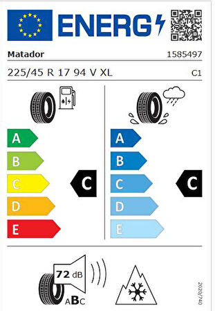 Matador 225/45R17 94V XL FR MP93 Nordicca Oto Kış Lastiği (Üretim:2023)