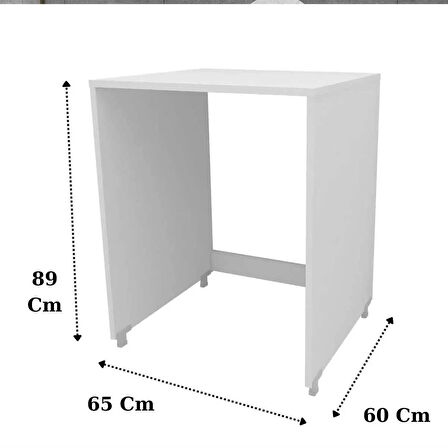 Reyo Home Enda Çamaşır ve Kurutma Makinesi Dolabı Kapaksız Mat Beyaz 89x65 cm