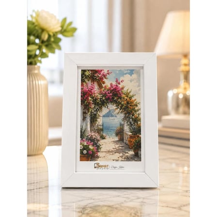 Beyaz Modern Masaüstü Fotoğraf Çerçevesi 10x15 cm 