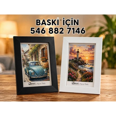 Beyaz Modern Masaüstü Fotoğraf Çerçevesi 10x15 cm 