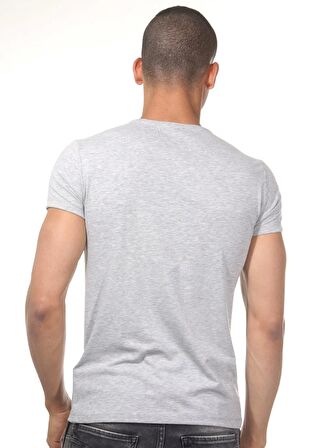 Darkzone Bisiklet Yaka Düz Gri Erkek T-Shirt DZN8503