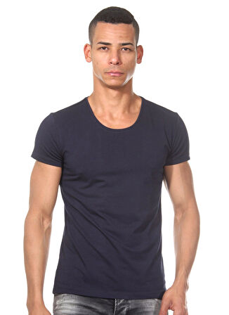 Darkzone Bisiklet Yaka Lacivert Erkek T-Shirt DZN8504