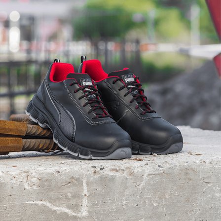 Puma Safety Condor Low Siyah Çelik Burunlu Nubuk Deri İş Ayakkabısı S3 SRC ESD 36 Numara