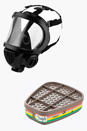 MFA 7700 EN 136 Class 3 Sertifikalı, Ses Diyaframlı Tam Yüz Maske + Filtre