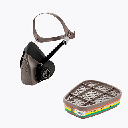 MFA LS-3700 Yarım Yüz Maske + MFA 6111 Filtre Abek1 M/L