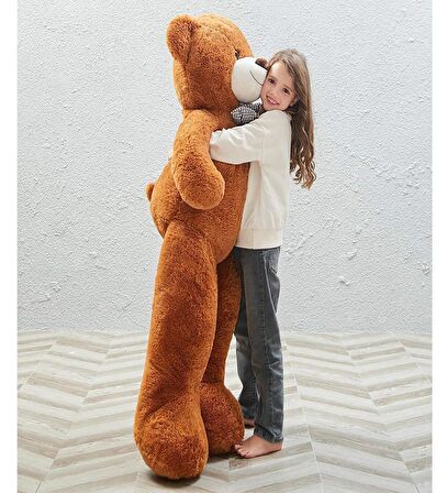 160 cm Sevgiliye Özel Romantik DEV Boy Papyonlu Peluş Ayı- % 100 YERLİ