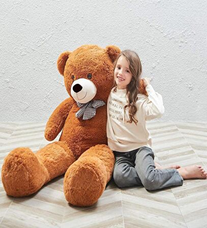 160 cm Sevgiliye Özel Romantik DEV Boy Papyonlu Peluş Ayı- % 100 YERLİ
