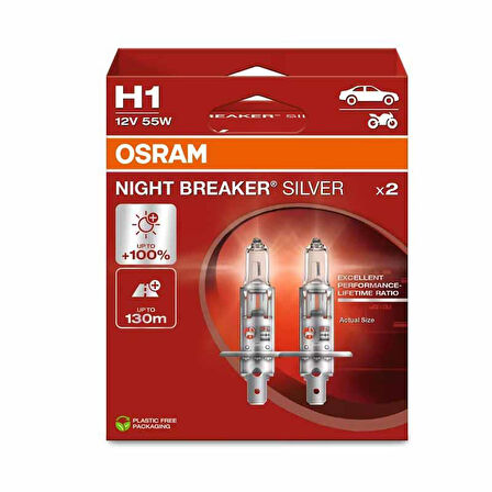 Osram Far Ampulü Halojen Night Breaker H1 12V 55W 64150NBS-1BL