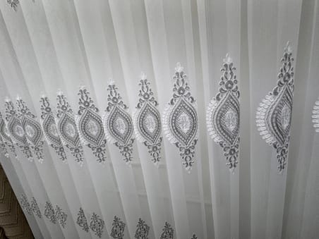 NİVEMESHOME SERAP GÜMÜŞ 1/2,5 PİLELİ BAMBU TÜL PERDE