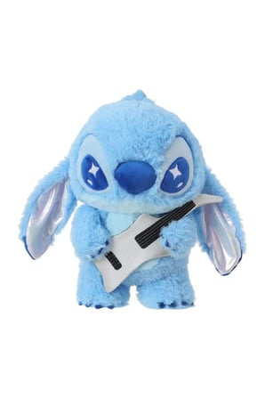 MINISO Disney Lilo Stitch Lisanslı Koleksiyonu 30 cm Gitarlı Havalı Ayakta Duran Peluş Oyuncak – G