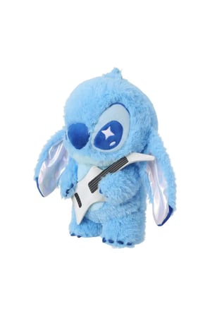 MINISO Disney Lilo Stitch Lisanslı Koleksiyonu 30 cm Gitarlı Havalı Ayakta Duran Peluş Oyuncak – G