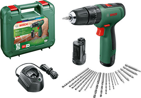 Bosch EasyImpact 1200 1,5Ah Çift Akü iki vitesli darbeli delme/vidalama makinesi - 06039D3105