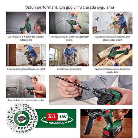 Bosch UniversalHammer 18V Akülü Matkap (Tek Akü, 2,5 Ah) - 06039D6002