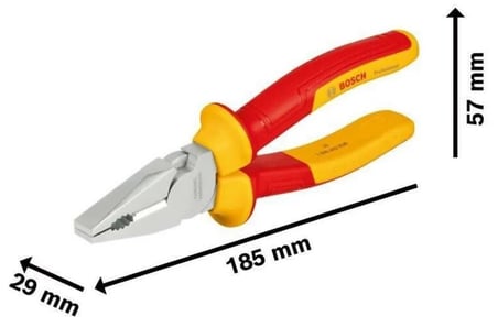 Bosch Profesyonel İzoleli Pense 185 mm Krom Vanadyum Çelik