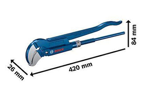 Bosch Boru Anahtarı 45° 420 mm (W3T)