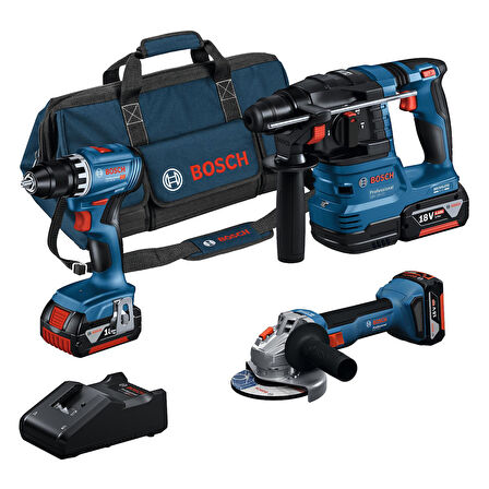 Bosch GSr+GWS+GBH 3X4.Ah 3Lü Set